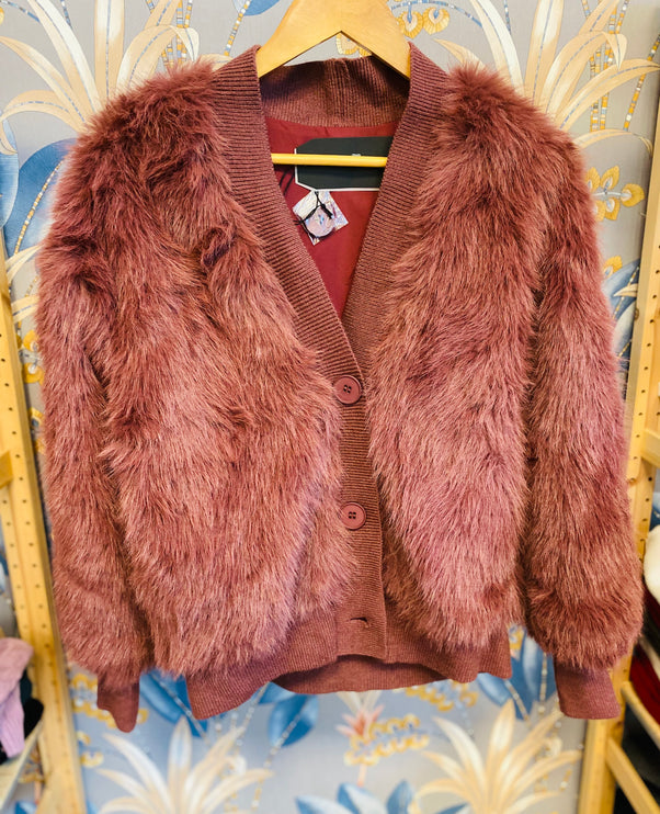 Cardigan pelliccia