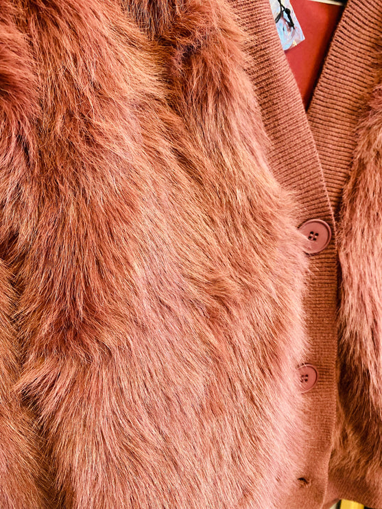 Cardigan pelliccia