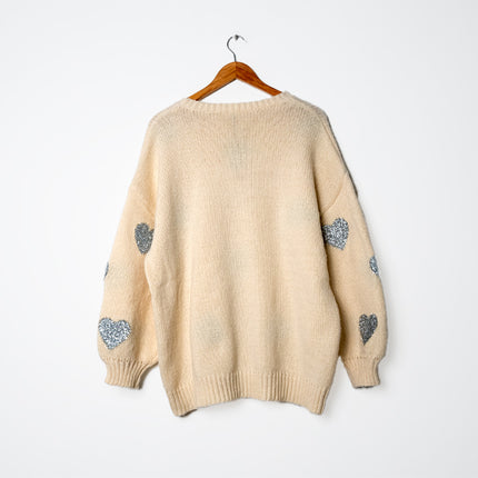 MAGLIA PANNA CON CUORI ARGENTO CIVICO1
