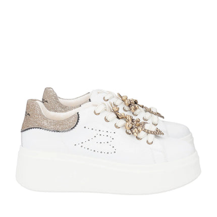 SNEAKERS LILY IN PELLE CON APPLICAZIONI